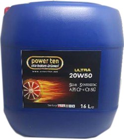Resim Power Ten Ultra 20W-50 Yarı Sentetik Motor Yağı 16 L 