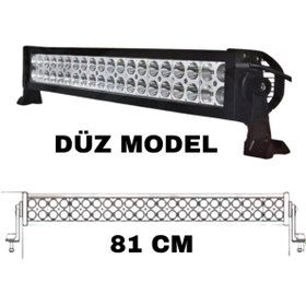 Resim KAPOTO 81cm 180w Çift Sıra 60 Led Off Road Bar 12V-24V 4x4 Projektör Işık Araç Tavan Ledi 