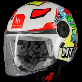 Resim Mt Helmets KASK MT ÇOCUK LITE DİNO A0 BEYAZ 