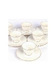 Resim İpek Porselen Kahve Fincan Takımı Yaldızlı Ros-100 62602 