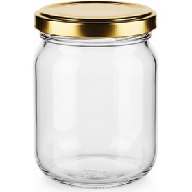 Resim 12 Adet - 370cc Kapaklı Cam Kavanoz - Gıda Temasına Uygun Beyaz - Şeffaf 