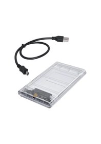 Resim Wozlo 2.5 İnç Sata Usb 2.0 Harddisk Kutusu - Şeffaf - Mini Usb 