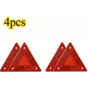 Resim Gateesat 4 Parça Kırmızı Ağır Hizmet Üçgen Reflektör - Dayanıklı Araç Güvenlik Işık Yansıtıcı 