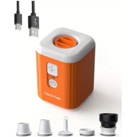 Resim Willowhaven Portable Air Pump For Inflatables: Mini Air Pump With 1600mah Battery & Camping Light - Rechargeable Electric Pump For Vacuum Storage Bags, Air Mattress, Swimming Ring, Pool Floats 