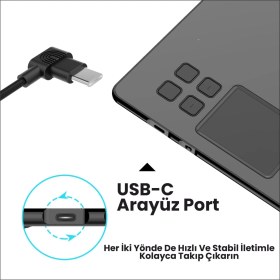 Resim Veikk A30 Grafik Tablet Uyumlu USB To Type-C Kablo 
