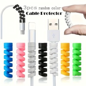 Resim 3'lü/6'lı/12'li/18'li Rastgele Renk Silikon Esnek Şarj Kablosu Koruyucu, Tüm Cep Telefon Veri Kablo Koruyucusu, İç ve Dış Mekan Malzemeleri, Şarj Düzenleyici, Kablolama Yönetimi, Sıkı Uyumlu, Pürüzsüz Yüzey, Esnek Kapak, Seyahat Gereçleri, Çalışma Alanı Kurulumu 