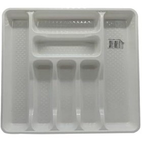 Resim 39x42,5x5 Cm Çekmece İçi Boy 7 Gözlü Kaşıklık Beyaz Abanoz 