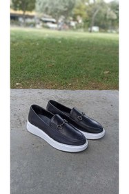 Resim Eray Erkek Iç Dış Hakiki Deri Kalın Beyaz Taban Günlük Casual Sneaker Ayakkabı 