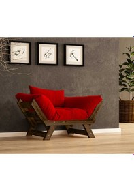 Resim Woodesk Adalar Masif Ceviz-kırmızı Renk Berjer Cpt8135-140 Kırmızı 