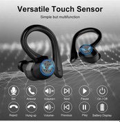 Resim Treasures Bluetooth 5.1 Siyah Tws Kablosuz Kulaklık Ipx7 Su Geçirmez Xiaomi İphone Uygun 