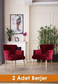 Resim LOVİSSE HOME Vişne , Fuşya, Bordo Berjer, Tekli Koltuk, Ofis, Bekleme, Balkon, Sandalye, puf, çayseti 