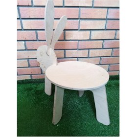 Resim Elizi Ahşap Ahşap Çocuk Taburesi , Tavşan Figürlü Çocuk Taburesi , Ahşap Çocuk Sandalyesi 
