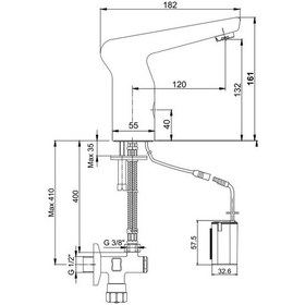 Resim Eca 108108017 Pilli Çift Su Girişli Fotoselli Lavabo Bataryası 