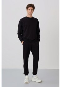 Resim Tommy Life 85120 Casual O Yaka Lastik Paça Pamuklu Oversize Erkek Eşofman Takımı - Siyah 