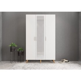 Resim Açelya Portmanto Vestiyer Çam Beyaz - M4 120cm Montaj Dahil 