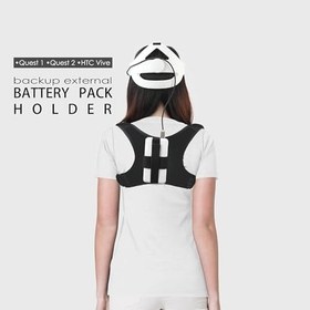 Resim MODJUEGO Back Strap for Oculus Quest VR Vision Pro Adjustable Holder,Wearable Shoulder Strap Holster Mount for Oculus/Meta Quest 3 Backup 