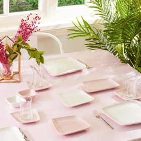 Resim Karaca Naomi Pink 26 Parça 6 Kişilik Kahvaltı Takımı 