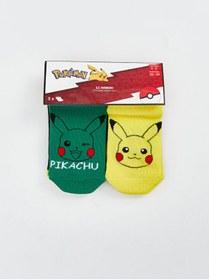 Resim LC Waikiki Shining Store'dan Işıltılı Seçimler Pikachu Dokulu Erkek Çocuk Patik Çorap 5'li 