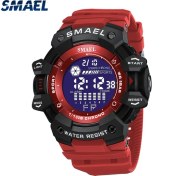 Resim Hanyang Kırmızı Smael Erkek Saat Askeri Suya Dayanıklı Spor Izle LED Dijital Bilek Kronometre Erkek 8050 Relogio Masculino Saatler (Yurt Dışından) 