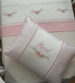 Resim Daisy Papatya Dekoratif Bebek Yastığı - Pembe / Biyeli 