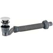 Resim Chuangyinshop Seramik Beyaz Zıplayan Sifonlu Entegre Banyo Lavabo Boşaltma Kiti - Kokusuz Basmalı Sistem 