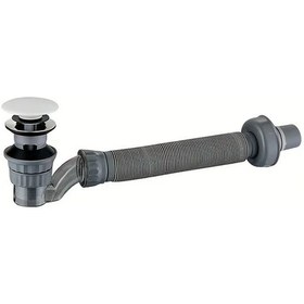 Resim Chuangyinshop Seramik Beyaz Zıplayan Sifonlu Entegre Banyo Lavabo Boşaltma Kiti - Kokusuz Basmalı Sistem 