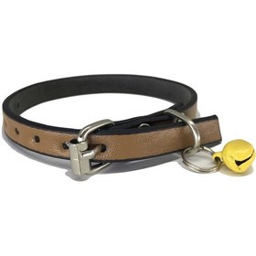 Resim Kahverengi Derili 1 CM Zilli Kedi Tasması 