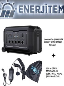 Resim Storcell Elektrikli Araç Paket(2), 5 Kw=5000 W Sessiz Hibrit Jeneratör,Taşınabilir Güç Kaynağı,5040Wh LifePo4 