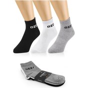 Resim 3 Çift Kısa Konçlu Tenis Spor Çorabı Asorti Paket Siyah - Beyaz - Gri 