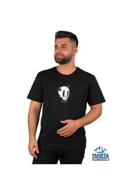 Resim Manta Mnt 2307-1 Kuru Kafa Baskılı Erkek T-shirt-23622 Siyah 