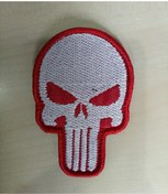 Resim şafak25 Kurukafa Beyaz Nakış Işleme Arma Patch Peç Kumaş 
