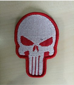 Resim şafak25 Kurukafa Beyaz Nakış Işleme Arma Patch Peç Kumaş 