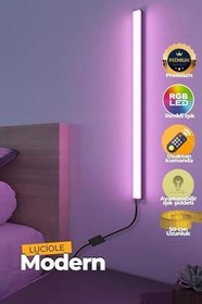 Resim luciole Uzaktan Kumandalı Led Aplik - Yatak Üstü, Tv Yanı,Oturma Odası - Rgb Çok Renkli 50 Cm Miniy6 