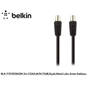 Resim Belkin Blk-F3y053bf2m 2M Coax,M/M,75Db,Siyah,Metal Lüks Anten Kablosu 