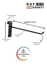 Resim Siyah Tel Pano Kancası 10 Cm - Askı Kanca Raf Askısı Raf Aksesuar Tel Askı Çorap Kancası 10 Adet 