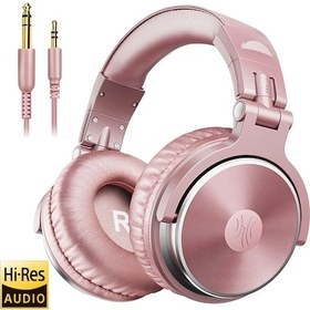 Resim Pembe Altın Oneodio Pro 10 Kablolu Kulaklık Kulak Üstü Hi-res Ses Kablolu Kulaklık Mikrofonlu Studio Dj Stereo Kulaklık 3.5mm/6.35mm 