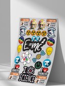 Resim Sticker Market Albert Einstein, E = Mc2 Sticker Seti, Düz Yüzeyler Için A4 Boyutu Çıkartma Etiket Seti 