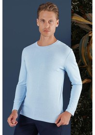 Resim Ts 870 Slim Fit Mavi Spor T-shirt Mavi 