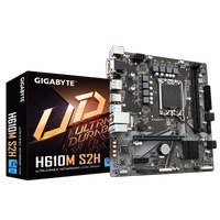 Resim GIGABYTE H610M S2H rev.1.0, 5600MHz, 2xDDR5, M.2, D-SUB, DVI, HDMI, DP, 12-13-14.Nesil, LGA1700 Soket, Anakart 