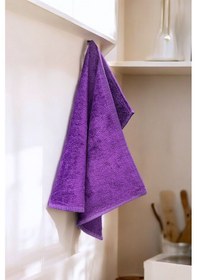 Resim 6 Adet Mutfak Havlusu El Yüz Havlusu Mor 