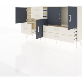 Resim Arges Konsol 4 Raflı 5 Çekmeceli 4 Kapaklı 176x30x99 Aytaşı-antrasit/aytaşı Antrasıt/aytası - Aytası 