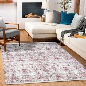 Resim Bordo Modern Modern Geometrik Etnik Eskitme Desenli Boho Makinada Yıkanabilir Hafif Hav Toz Vermez Leke Tutmaz Kaymaz Taban Dijital Makine Baskı Halı Oturma Odası Salon Yolluk Koridor Mutfak Halısı 
