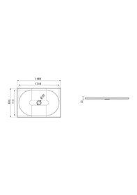 Resim İdeal Standard Tonıc Dikdrtgn Duş Teknesi 140x80cm K601501 Beyaz 