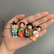 Resim 4 adet Geleneksel Kore Çift Heykeli Takımı - Parlak ve Renkli, Reçineden Yapılmış, İç/Dış Mekan Dekorasyonu için Uygun, Sevgililer Günü ve Noel Hediyeleri için Mükemmel 