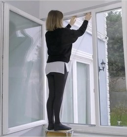 Resim Pencere Sinekliği Beyaz Tül Sineklik, Sivrisinek Ağı, Sinek Böcek Tutucu, Aparatlı Cam Sinek Teli, Kolay Montaj (TEK KANAT 75 * 125 CM) 