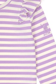 Resim U.S. Polo Assn. Kız Çocuk Lila Çizgili Bisiklet Yaka Sweatshirt 50317983-VR034 