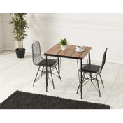 Resim Ressa Home Azra 2 Kişilik Akça Masa Sandalye Takımı 70x70 cm 