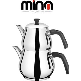 Resim Mina Damla Mini Paslanmaz Çelik Çaydanlık Takımı 0.60l 1.00l İnox 