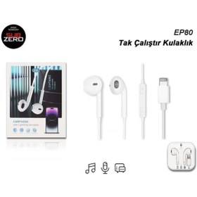 Resim Subzero EP80 Lightning SoundPower Earpods Kablolu Kulaklık Beyaz Tak Çalıştır 