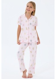 Resim Rolypoly Kız Çocuk Pembe Gömlek Pijama Takım 5274-49705 Pembe 